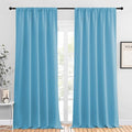 NICETOWN Blackout Curtains for Living Curtains, Teal Blue, 2 Panels, 52 by 95, Room Darkening Window Curtain Panels, Easy-Care Solid Thermal Insulated Draperies/Drapes for Daughter Room