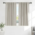 PONY DANCE Rod Pocket and Back Tab Blackout Curtains for Bedroom - Thermal Insulated Room Darkening Curtains for Living Room, 42x54 inch, 2 Panels, Cream