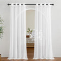 NICETOWN Sheer Curtains 90 inch Long for Living Room, Grommet Voile Sheer Lightweight Airy & Light Filtering Window Drapes for Bedroom/Nursery, Ivory, 2 Pieces, W54 x L90