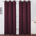 LEMOMO Burgundy Red Thermal Blackout Curtains/42 x 84 Inch/Set of 2 Panels Room Darkening Curtains for Bedroom