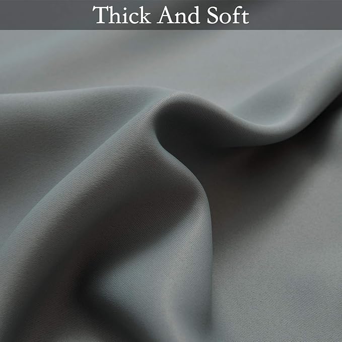 SimpleHome Ombre Room Darkening Curtains for Bedroom, Light Blocking Gradient Grey White to Gray Thermal Insulated Grommet Window Curtains/Drapes for Living Room,2 Panels, 52x96 inches Length
