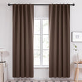 Deconovo Blackout Curtains, Thermal Insulated, W42 x L84 2 Panels, Back Tab, Machine Washable, Room-Darkening Drapes for Bedroom/Living Room Brown