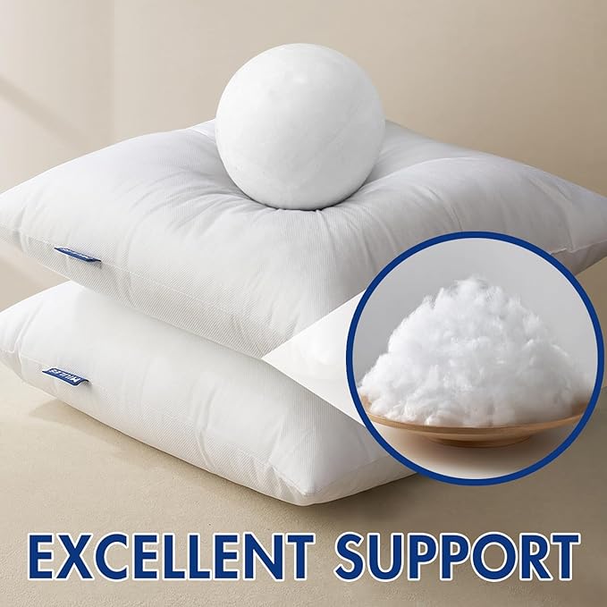 MIULEE Pillow Insert 17x17 Inch, Decorative Square Throw Pillow Inserts, Premium Fluffy Pillow Forms Sham Stuffer for Sofa Couch Living Room