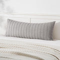 MIULEE Pack of 1 Light Grey Long Body Lumbar Decorative Throw Pillow Cover 14x36 Inch for Bed Couch Sofa Living Room Soft Boho Pillow Cover Modern Farmhouse Home Decor