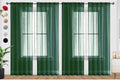 SpaceDresser Foliage Green Sheer Curtains 4 Panels Rod Pocket Semi-Sheer Curtain 54 Inches Long Light Filtering Voile Window Drapes for Bedroom Living Room Kitchen, Each 52W x54L