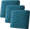 H.VERSAILTEX Velvet Stretch Couch Cushion Cover Plush Cushion Slipcover for Chair Loveseat Sofa Cushion Furniture Protector Seat Cushion Sofa Cover (3 Piece XL Sofa Cushion Covers, Deep Teal)