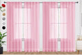 SpaceDresser Sheer Light Pink Curtains 4 Panels Rod Pocket Semi-Sheer Curtain 54 Inches Long Light Filtering Voile Window Drapes for Bedroom Living Room Kitchen, Each 52W x 54L