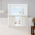 Nanspring Cream Small Linen Textured Curtains 24 Inch Length Light Filtering Semi Sheer Short Curtains Back Tab Rod Pocket Boho Kitchen Tier Window Curtain for Bathroom Basement Camper 26x24 Inches