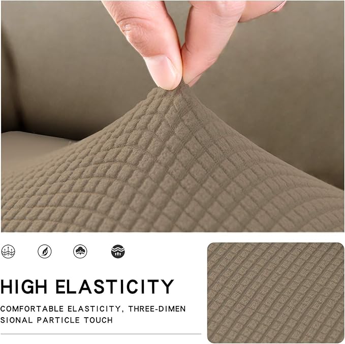 Easy-Going Stretch Cushion Cover Sofa Cushion Furniture Protector Sofa Seat Sofa slipcover Sofa Cover Soft Flexibility with Elastic Bottom(Oversized Sofa Cushion,Natural)