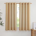 NICETOWN Thick Linen Burlap Curtains for Bedroom, Grommet Linen Blend Semitransparent Privacy Added Window Treatments Light Filtering Curtains for Living Room, 55" W x 63" L, Set of 2