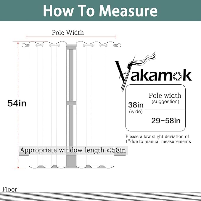 Yakamok Soft and Smooth Beige Curtains for Bedroom - Grommet Thermal Insulated Room Darkening Curtains for Living Room, Set of 2 Panels (38 x 54Inch, Beige)