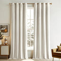 MIULEE 90 Inches Velvet Curtains Off White Elegant Grommet Curtains Thermal Insulated Soundproof Room Darkening Curtains/Drapes for Classical Living Room Bedroom Decor 52 x 90 Inch Set of 2