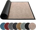 Mibao Dirt Trapper Door Mat for Indoor Outdoor, Waterproof All-Season, All-Weather Doormat, Heavy Duty Non-Slip Entrance Rug, Low Profile Absorbent Entrance Mat Carpet, 60" x 36", Beige