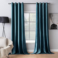 MIULEE Blue Velvet Curtains 72 Inches Length Blackout Curtains Thermal Insulated Soundproof Room Darkening Grommet Curtains/Drapes for Living Room Bedroom 52 x 72 Inch 2 Pcs Peacock Blue