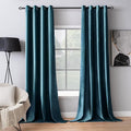 MIULEE Blue Velvet Curtains 63 Inches Length Blackout Curtains Thermal Insulated Soundproof Room Darkening Grommet Curtains/Drapes for Living Room Bedroom 52 x 63 Inch 2 Pcs Peacock Blue