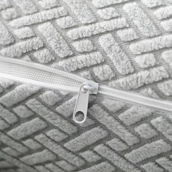 Sofa Covers Couch Covers for Sofa Pet Friendly Couch Cushion Covers Universal Sofa Covers Washable Stretch Slipcovers for Sectional Sofa (Texture Light Gray, Pillow Cover 15 * 15inch)