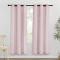 NICETOWN Blush Pink Linen Curtains for Kitchen, Thick Flax Small Window Treatments Semi Sheer Privacy Assured with Light Through for Cafe/Bathroom, W42 x L72, 2 Panels