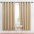 NICETOWN Blackout Curtains Panels for Living Room, 2 Panels, 66 x 70 Inch, Biscotti Beige, 3 Pass Microfiber Noise Reducing Thermal Insulated Solid Ring Top Blackout Window Drapes