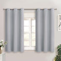 BGment Light Grey Short Blackout Curtains for Small Windows, 38 x 45 Inch Thermal Insulated Tier Set of 2 Panels Sun Blocking Drapes for Kitchen Bedroom