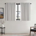 Topfinel 54 Inch Long Blackout Tiers Curtains for Small Window Modern Custom Short Curtain Drapes for Livingroom Bedroom Thermal Insulated Linen Cafe Drapes 2 Panels (W52 xL54) Grey Beige