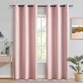 MIULEE Room Darkening Curtains Thermal Insulated Drapes Solid Window Treatment Set Grommet Top Light Blocking Blackout Curtain for Living Room/Bedroom 2 Panels 42 x 84 inch Baby Pink