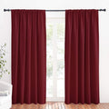 RYB HOME Large Blackout Curtains for Bedroom 84 inches Long 2 Panels Set, Privacy Thermal Insultaed Sunlignt Heat Blocking Drapes for Sliding Patio Door, Width 70 by Length 84, Burgundy Red