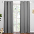 NICETOWN Thermal Insulated Grommet Blackout Curtains for Office, Kids Window Drape Panel for Nursery, Privacy Short Curtains (Silver Grey, 2 Panels, W42 x L84-Inch)