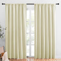 NICETOWN Room Darkening Curtains for Bedroom, Beige, Set of 2 Panels, 62 x 84 Inch, Triple Weave Home Decoration Thermal Insulated Solid Drapes for Patio Door