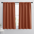RYB HOME 54 inch Blackout Curtains for Living Room, Rod Pocket Thermal Insulated Small Window Drapes Room Darkening Shades for Bedroom Studio Dorm, W 42 x L 54 inch, Set of 2 Panels, Burnt Orange