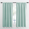 NICETOWN Kitchen Curtains, Short Blackout Curtains & Drapes, Aqua Blue, 34 in x 45 in (W x L), Set of 2, Thermal Insulated Rod Pocket Window Treatment Draperies for Nursery