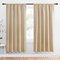 NICETOWN Room Darkening Curtains for Bedroom - Triple Weave Home Decoration Thermal Insulated Solid Drapes for Kitchen (Biscotti Beige, Set of 2 Panels, 52 x 72 Inch)