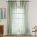 OVZME Sage Green Sheer Curtains 120 Inches Long 2 Panels Set, 59 Inch Extra Wide Soft Airy Lightweight Sheer Curtains for Living Room, Farmhouse Voile Filmy Rod Pocket Drapes, 59Wx120L Inches
