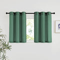 NICETOWN Linen 36 inch Curtains for Kitchen Window, Grommet Thick Flax Linen Olive Green Small Window Treatments Privacy Assured with Light Filtering for Cafe/Kids Room, W42 x L36, 2 Panels
