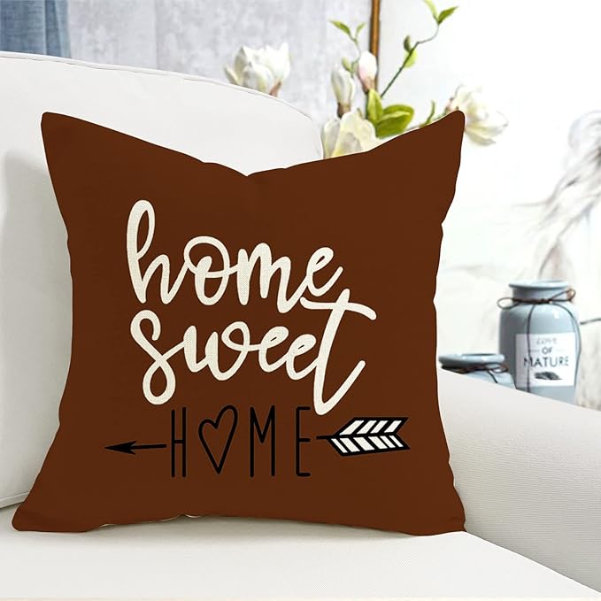 YCOLL Pillow Covers 18x18 Set of 4, Modern Sofa Throw Pillow Cover Decorative Linen Fabric Pillow Case for Couch Bed Car, Coffee