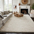 Ophanie 7x10 Area Rugs for Living Room, Upgrade Non-Slip Fluffy Soft Large Shag Bedroom Carpet, Ivory Big Indoor Thick Nursery Rug, Carpets for Boy and Girls Room Dorm Home Decor Aesthetic