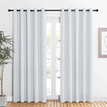 NICETOWN Room Darkening Curtain Panels for Bedroom -Easy-Care Solid Thermal Insulated Grommet Room Darkening Draperies/Drapes (Greyish White, 2 Panels, 60 by 84)