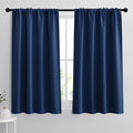 RYB HOME 54 inch Blackout Curtains for Living Room, Rod Pocket Thermal Insulated Small Window Drapes Room Darkening Shades for Bedroom Studio Dorm, W 42 x L 54 inch, Set of 2 Panels, Navy Blue