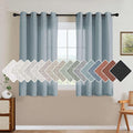 H.VERSAILTEX Elegant Natural Linen Blended Energy Efficient Light Filtering Linen Textured Curtains/Nickel Grommet Window Treatments Panels/Drapes (Set of 2, Stone Blue, 52"W x 45"L)