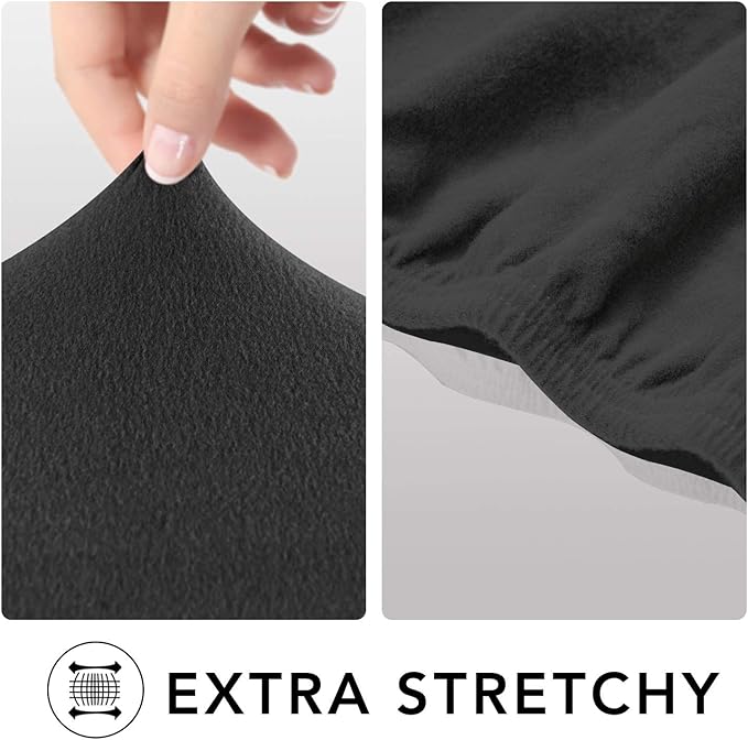 PureFit Super Stretch Sofa Slipcover – Spandex Non Slip Soft Couch Sofa Cover, Washable Furniture Protector with Non Skid Foam and Elastic Bottom for Kids, Pets （Oversized Sofa, Dark Gray）