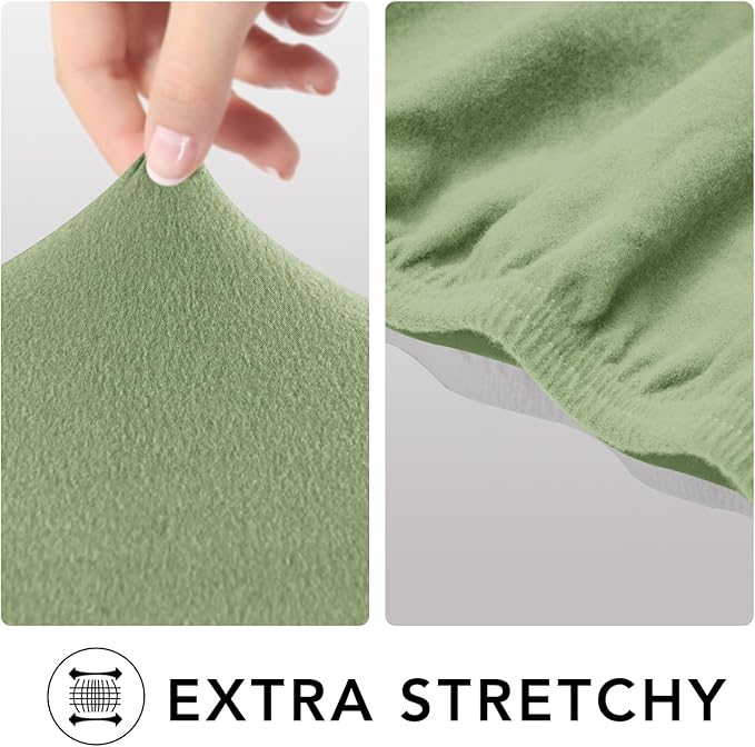 PureFit Super Stretch Sofa Slipcover – Spandex Non Slip Soft Couch Sofa Cover, Washable Furniture Protector with Non Skid Foam and Elastic Bottom for Kids, Pets （Oversized Sofa, Sage Green）
