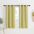 NICETOWN Room Darkening Curtains & Drapes for Kitchen - Thermal Insulated Solid Grommet Top Room Darkening Panels/Draperies for Bedroom/Living Room (Paler Yellow, 1 Pair, 34 x 50 Inch)
