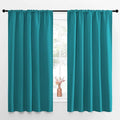 NICETOWN Peacock Blue Blackout Curtains Panels for Window, Thermal Insulated Rod Pocket Blackout Drapes/Draperies for Living Room (2 Panels, W52 x L63 inches)