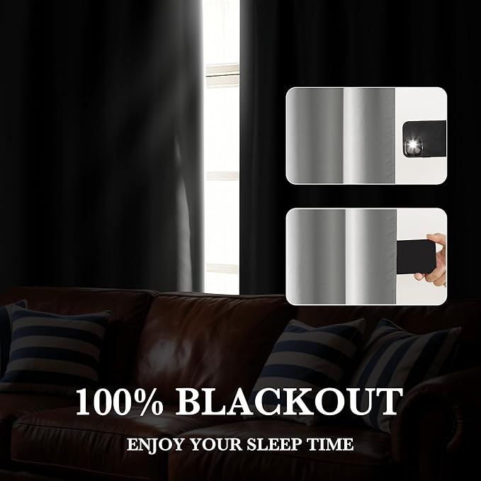 RYB HOME 100% Blackout Short Curtains for Small Window, Thermal Insulated Total Room Darkening Noise Reducing Curtains for Kitchen Bathroom Basement, 42 inches Wide by 36 inches Long, Silver Grey