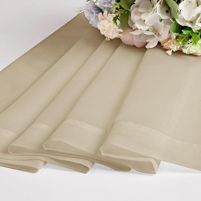 OWENIE Extra Long Sheer Curtains 96 inches Long for Bedroom Living Room, Soft Light Weight Airy Voile Sheer Curtains, Rod Pocket Light Filtering Solid Color Farmhouse Curtains, Each 42Wx96L inch