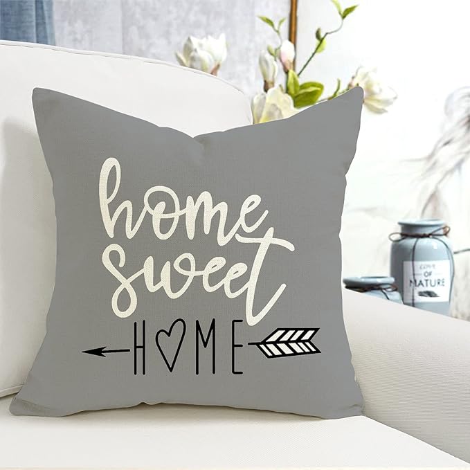 YCOLL Pillow Covers 20x20 Set of 4, Modern Sofa Throw Pillow Cover, Decorative Outdoor Linen Fabric Pillow Case for Couch Bed Car，Gray