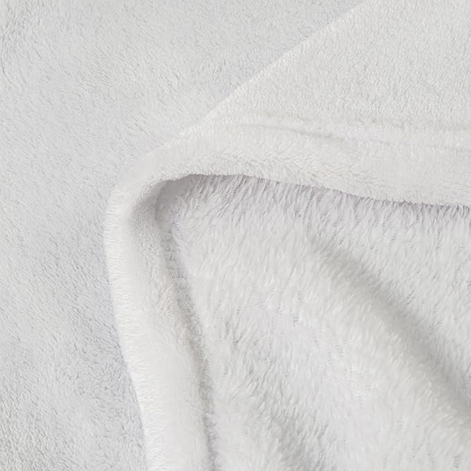 BEDELITE Fleece Blanket White Throw Blanket for Couch & Bed, Luxury Plush Cozy Fuzzy Blanket 50" x 60", Super Soft Warm Lightweight Throw Blanket for Travel Camping