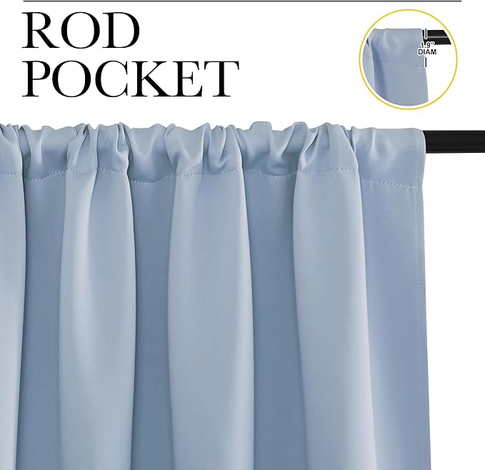 NICETOWN RV Blackout Curtains for Camper Windows, Vintage Blue, 29" Wide by 50" Long, 2 PCs, Short Blackout Curtains & Drapes, Thermal Insulated Blackout Curtain Panels for Kids Room, Play Room