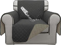 ISSUNTEX Double Protection 100% Waterproof Chair Sofa Cover for Living Room, Reversible Furniture Protector for Dogs, Pets, Kids (Chair, Dark Gray/Beige)