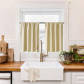 RYB HOME 100% Blackout Basement Curtains 24 inches Long, Heat & UV Blocking Total Room Darkening Noise Reducing Curtains for Bathroom RV Campers, Biscotti Beige, 2 Panels Set