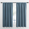 NICETOWN Kitchen Curtains, Short Blackout Drapes, Smoky Blue, 34" Wide by 54" Long, 2 PCs, Thermal Insulated Blackout Curtain Panels for Kids Room, Play Room